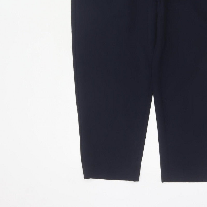 Marks & Spencer Women’s Navy Tapered Tailored Trousers UK 14 Regular