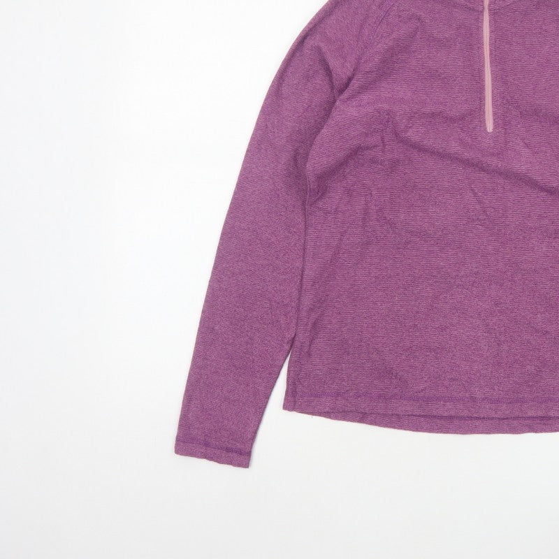 Trespass Women Purple UK 12 M 1/4 Zip High Neck Pullover Sweatshirt