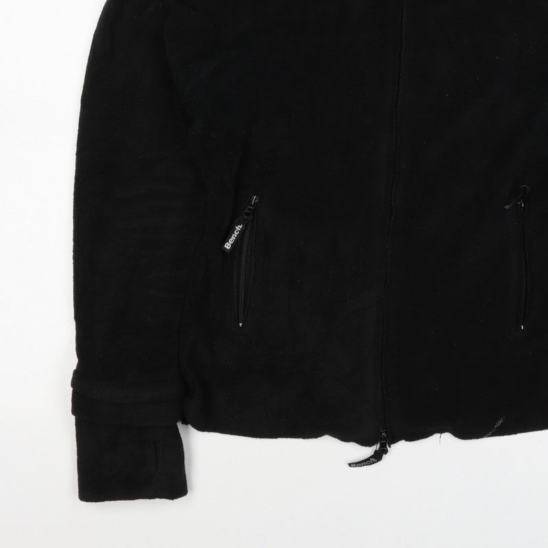 Bench Women's Black UK 14 Fleece Full Zip Logo Jacket