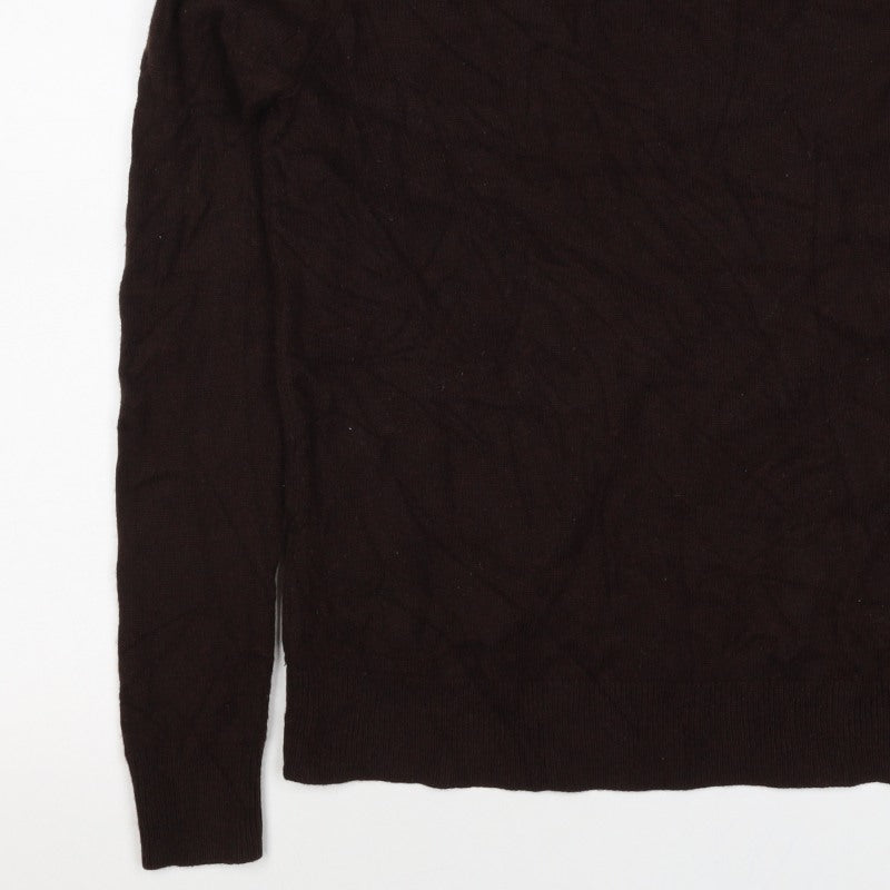 Superdry Men’s Brown M Crew Neck Knit Pullover Jumper Logo