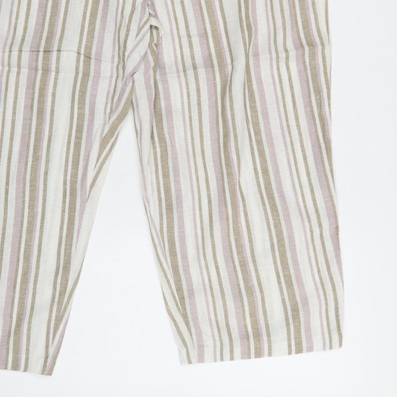 TU Women’s Beige Pink Striped Drawstring Cropped Trousers UK 18