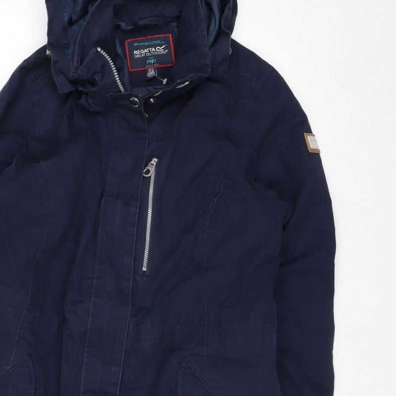 Regatta Women’s Blue UK 12 Long Hooded Waterproof Parka Coat