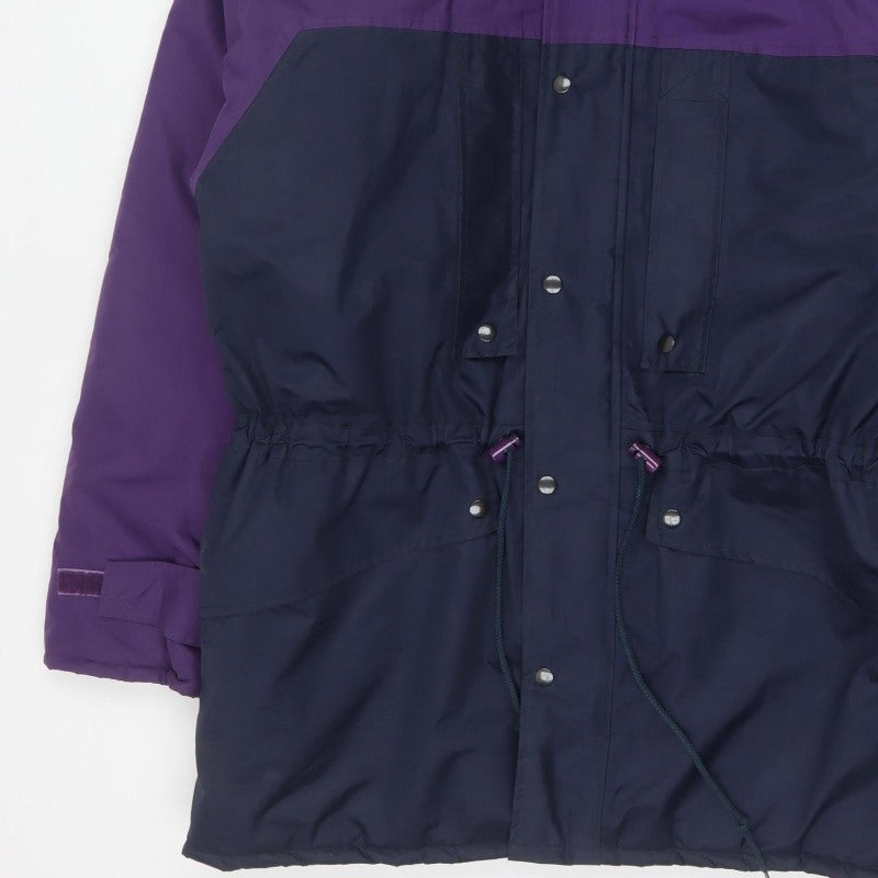 Gelert Arran Men's L Purple Navy Hooded Waterproof Padded Parka Coat