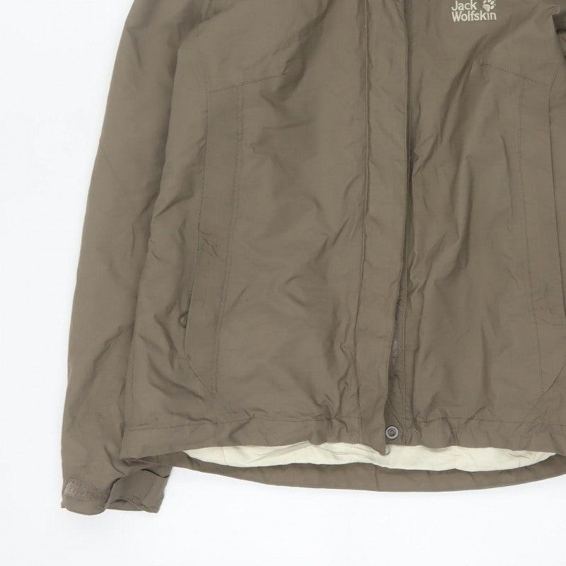 Jack Wolfskin Women Brown UK 12 Texapore Hooded Waterproof Ski Jacket