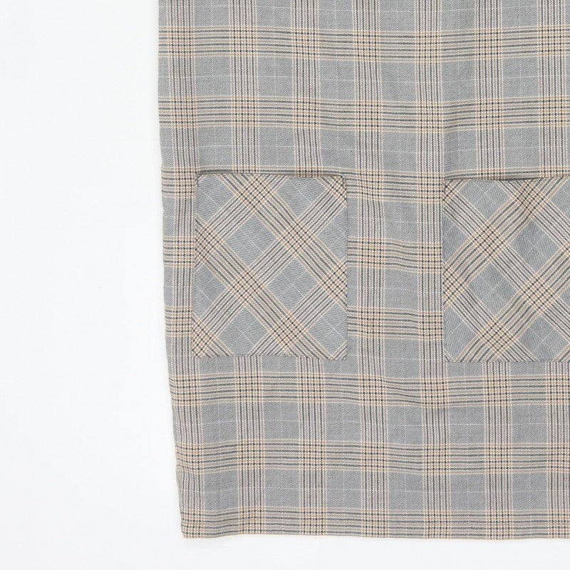 Next Tailoring Women Grey Check Pencil Dress UK 6 Square Neck Pockets