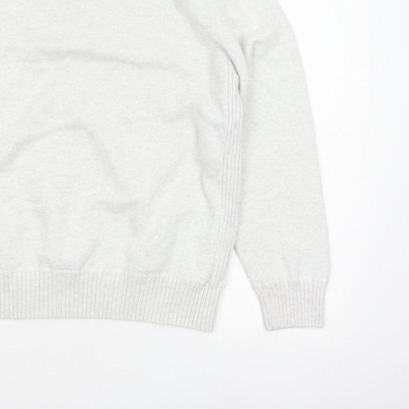 Next Men Grey XL Half Zip High Neck Knit Jumper Pullover