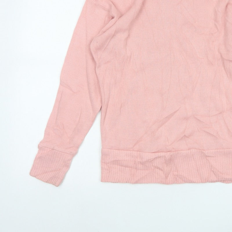 Nasty Gal Women Pink UK 10 Boat Neck Fine Knit Pullover Jumper