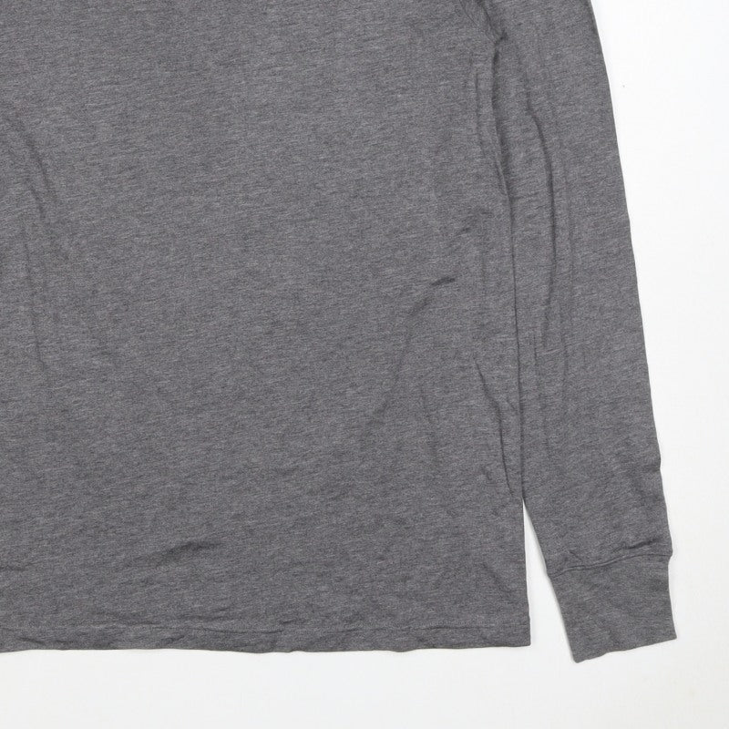 Marks and Spencer Men's Grey Small Thermal Long Sleeve Basic T-Shirt