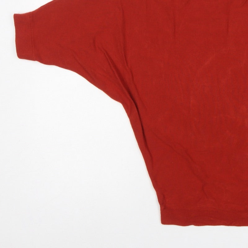 Phase Eight Women Red Size S Oversized Dolman Sleeve Knit T-Shirt