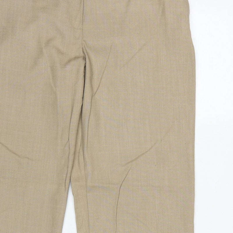 Marks and Spencer Women Beige UK 10 Freya Relaxed Straight Trousers