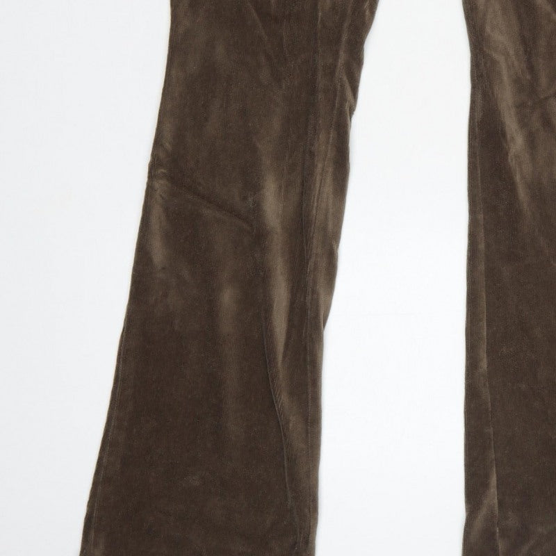 Topshop Women Brown UK 12 Tall Corduroy Flared Trousers