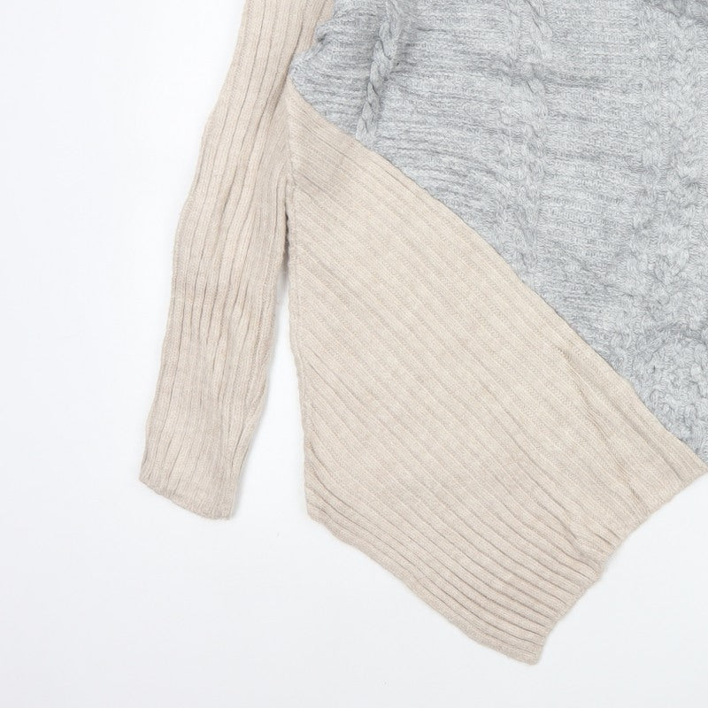 River Island Women’s Multicoloured Cable Knit High Neck Jumper Size 14