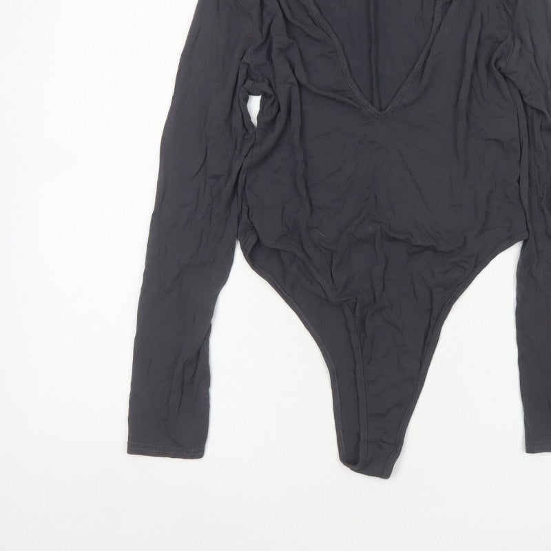 I Saw It First Women’s Black UK 12 Long Sleeve V-Neck Bodysuit
