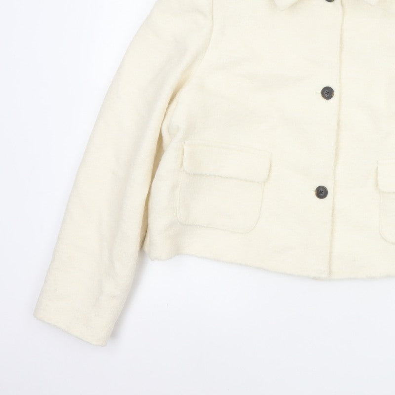 Marks and Spencer Women Ivory UK 14 Wool Blend Short Jacket