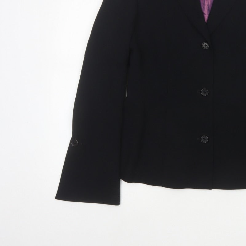Linea Women’s Black Size 10 Tailored 3 Button Lined Blazer Jacket