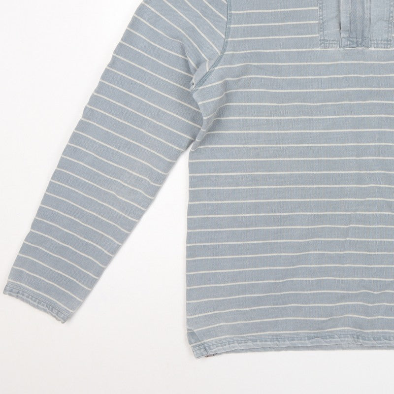 H Stuff & Co. Men’s Blue M Striped 1/4 Zip High Neck Sweatshirt