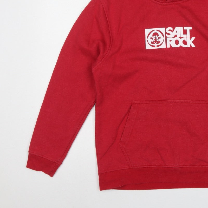 Saltrock Boys Red Age 13 Pullover Hoodie Logo Graphic Fleece