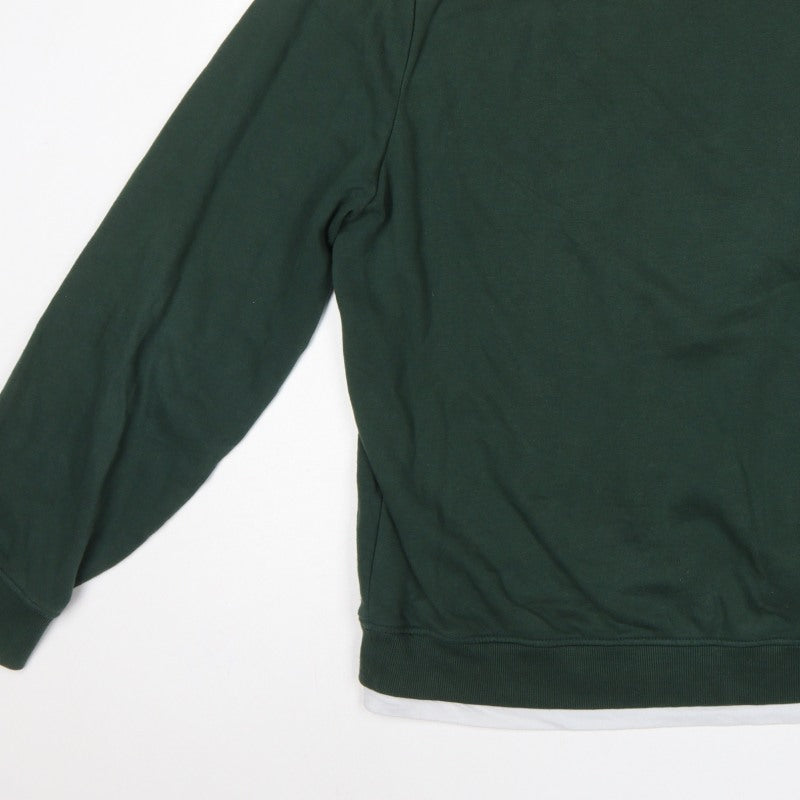 Threadbare Men’s Green 2XL Regular Fit Layered Crew Neck Sweatshirt