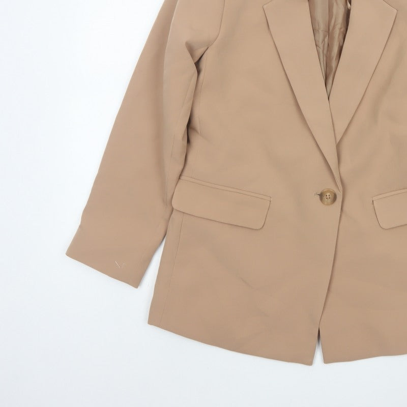 New Look Women’s Beige Petite UK 8 Single-Breasted Tailored Blazer