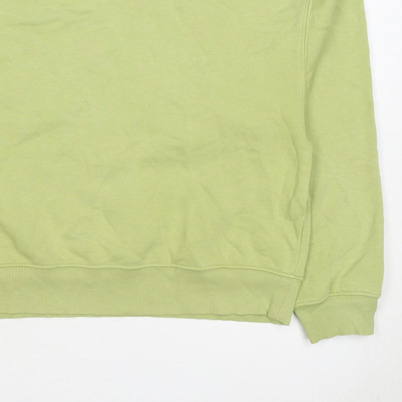 Pull&Bear Women's Green L Pullover Crew Neck Fleece Sweatshirt