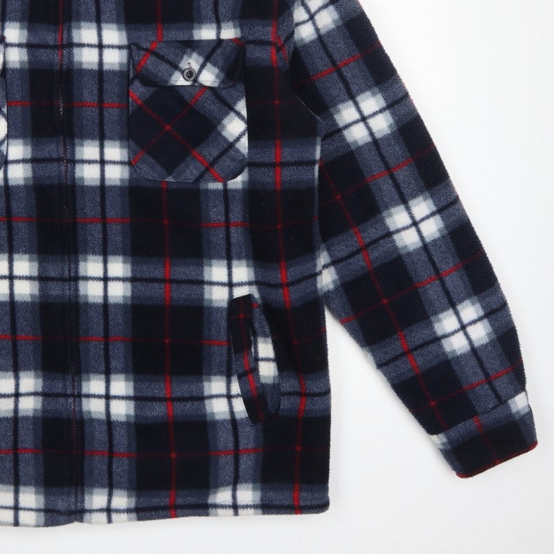 G-Street Men’s Blue Plaid Fleece 1/4 Zip Jacket Size L
