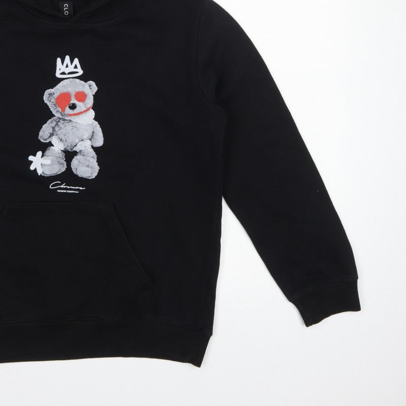 Closure LDN Boys Black 12-13 Years Bear Graphic Pullover Hoodie