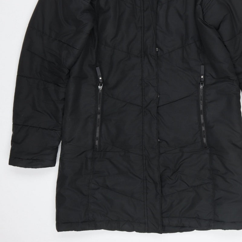 Jack Wolfskin Women’s Black UK 10 Long Hooded Puffer Coat