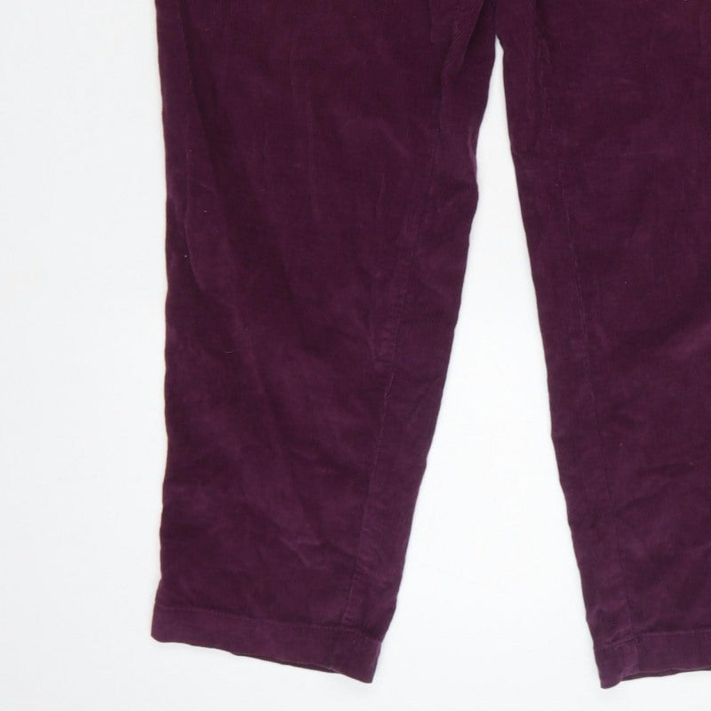 Damart Women's Purple UK 20 Corduroy Jogger Trousers Drawstring 29in