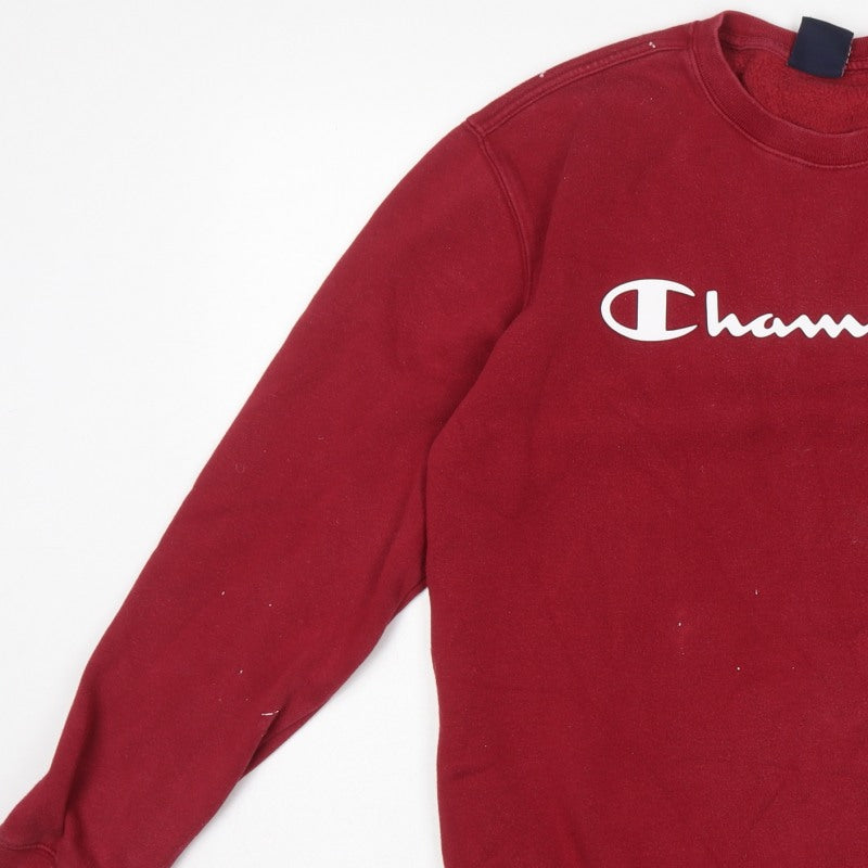 Champion Men’s Red Large Logo Graphic Pullover Sweatshirt