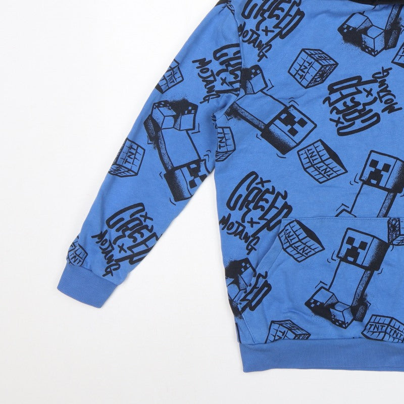 Minecraft Boys Blue Creeper TNT Graphic Pullover Hoodie 12-13 Years