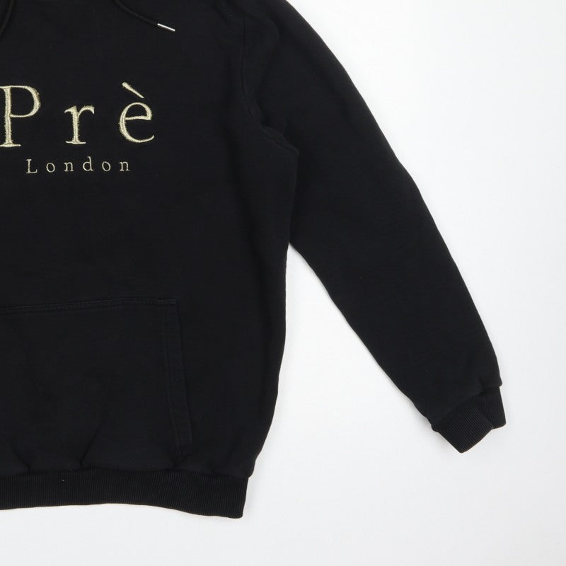 Pre London Men's Black M Pullover Hoodie Gold Embroidered Logo