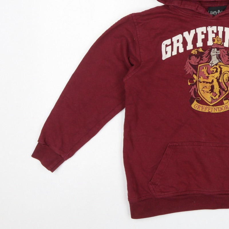 Harry Potter Girls Red 11-12 Years Gryffindor Pullover Hoodie Graphic Print