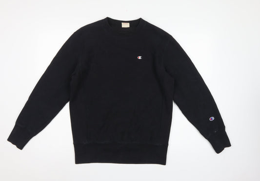 Champion Men’s Black M Reverse Weave Logo Crew Neck Sweatshirt