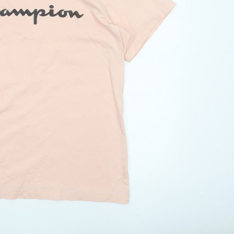 Champion Women’s Pink 2XL Basic Logo Crew Neck Short Sleeve T-Shirt