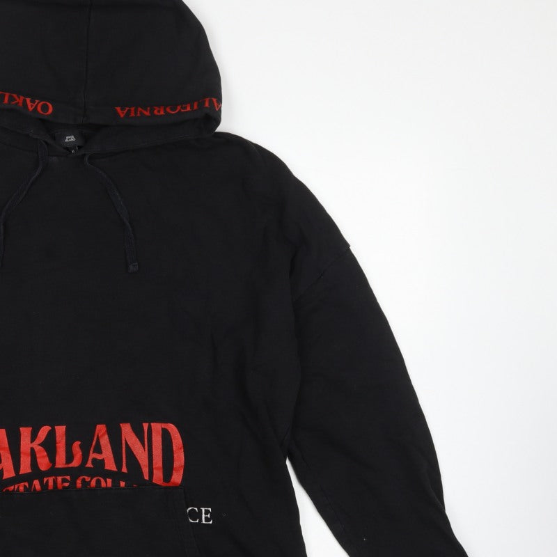 River Island Men’s Black XL Pullover Hoodie Oakland College Graphic