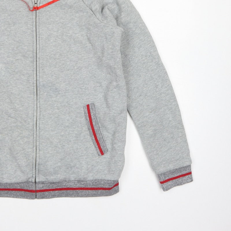 Boden Women’s Grey Full Zip Glitter Trim Sweatshirt UK 8
