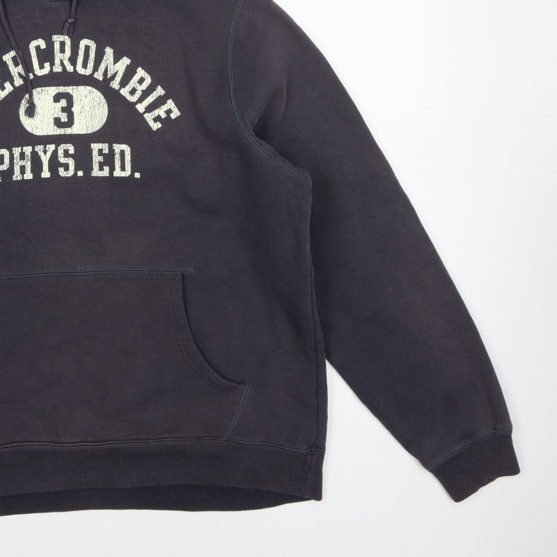 Abercrombie & Fitch Men’s Blue L Pullover Hoodie Graphic Logo