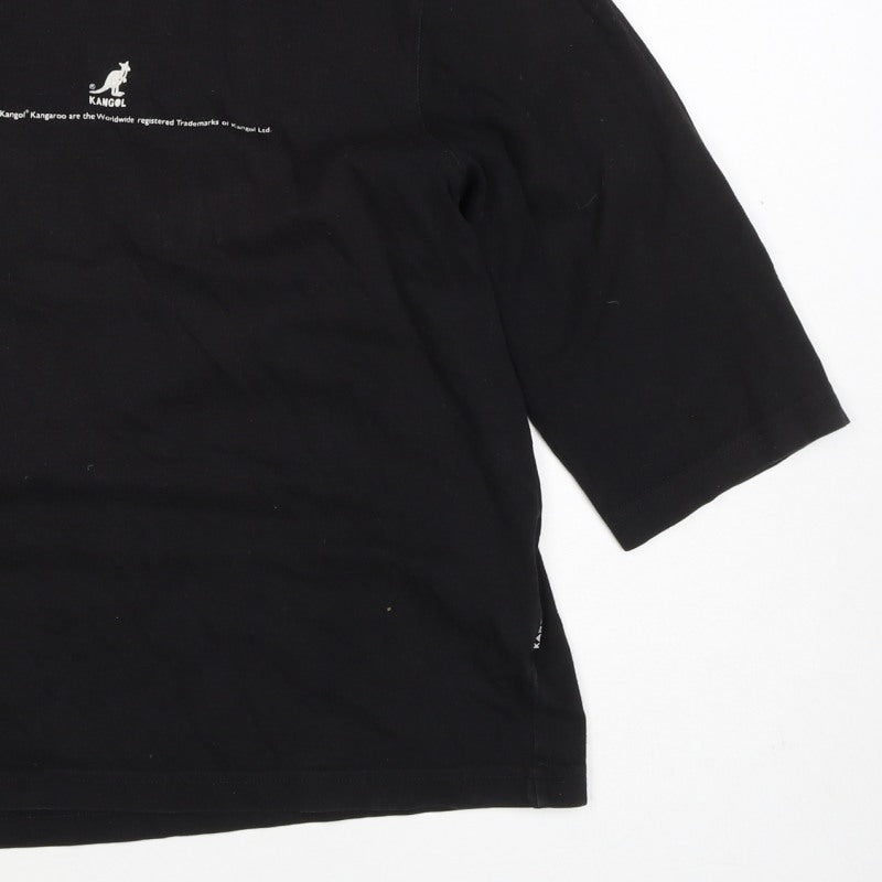 Kangol Women’s Black M Basic Logo Crew Neck Cotton T-Shirt