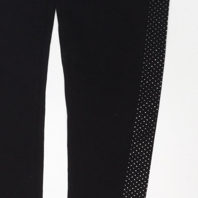 Frank Usher Women’s Black 2XL Rhinestone Stretch Leggings