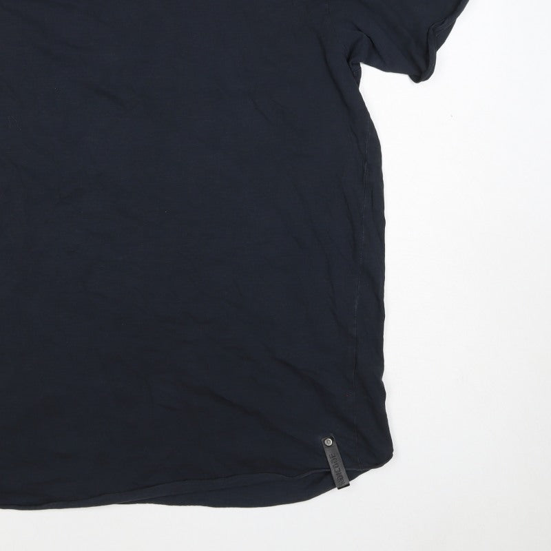 Indicode Men’s Blue 2XL V-Neck Short Sleeve Cotton T-Shirt