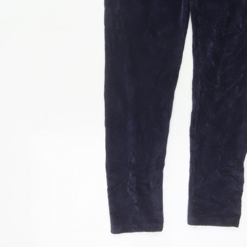 Marks and Spencer Women Blue UK 10 Short Corduroy Skinny Leggings