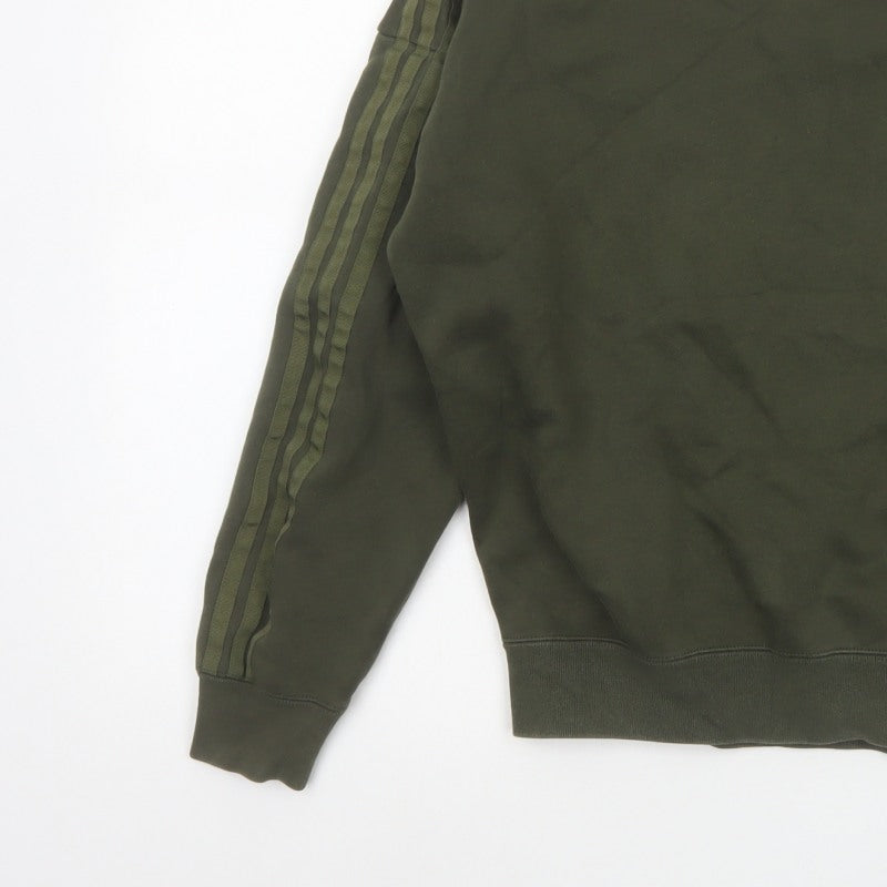 Adidas Originals Women’s Green XS Pullover Sweatshirt Trefoil 3 Stripe