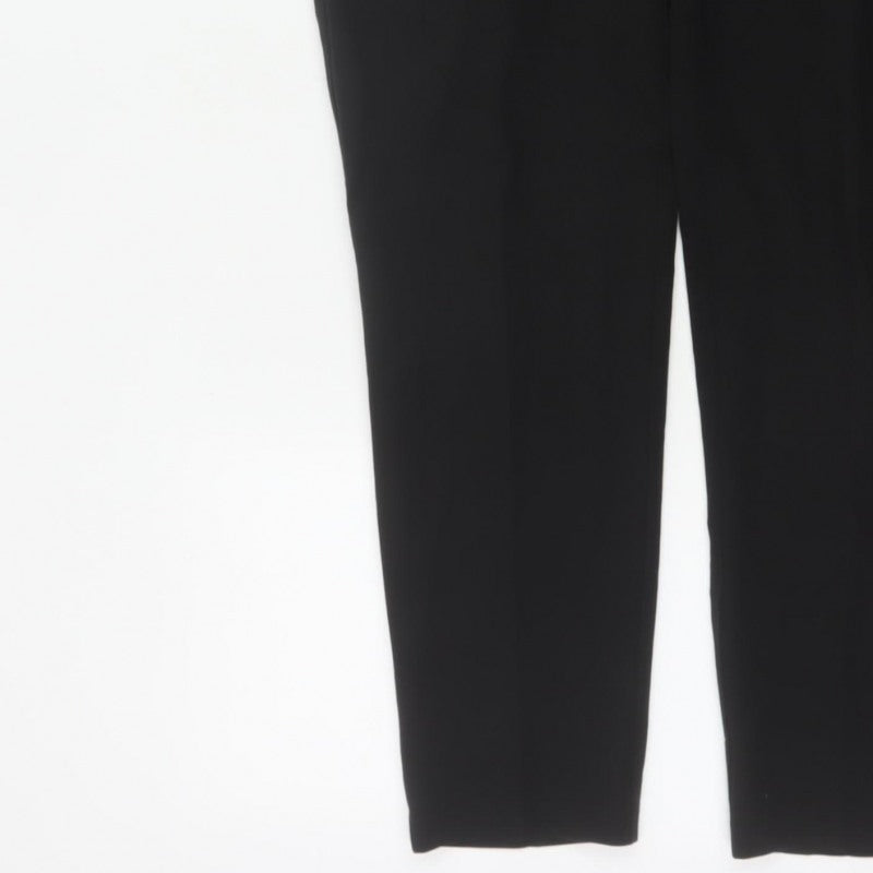 New Look Women Black UK 14 Tapered Lined Work Trousers