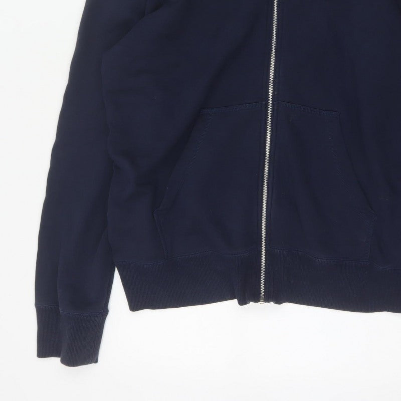 Nike Men's Blue XL Full Zip Cotton Hoodie Swoosh Logo