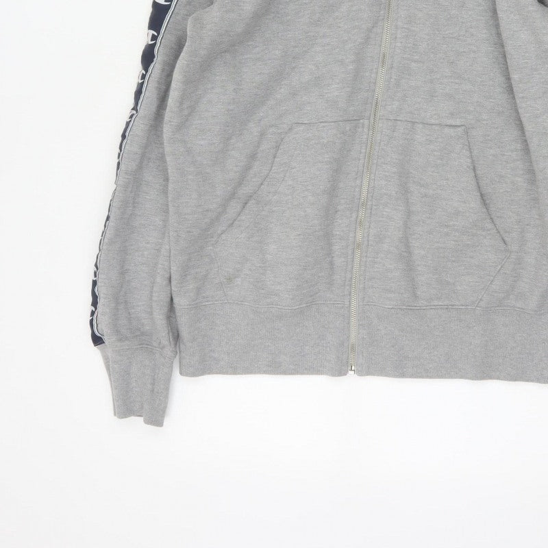 Champion Men’s Grey XL Full Zip Logo Tape Hoodie