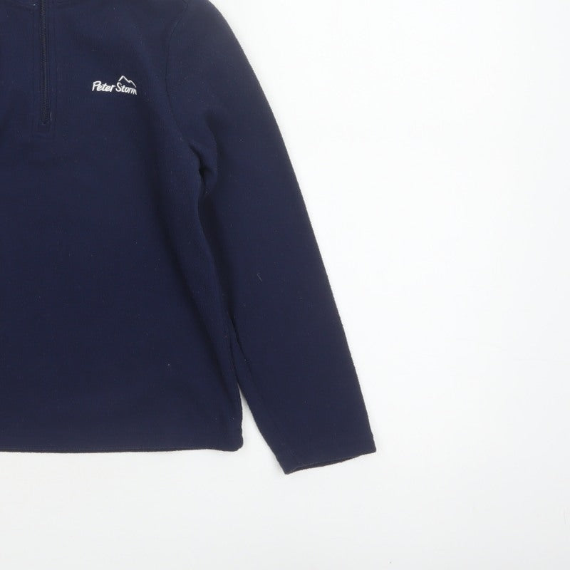Peter Storm Boys Blue 7-8 Years 1/4 Zip Fleece Sweatshirt