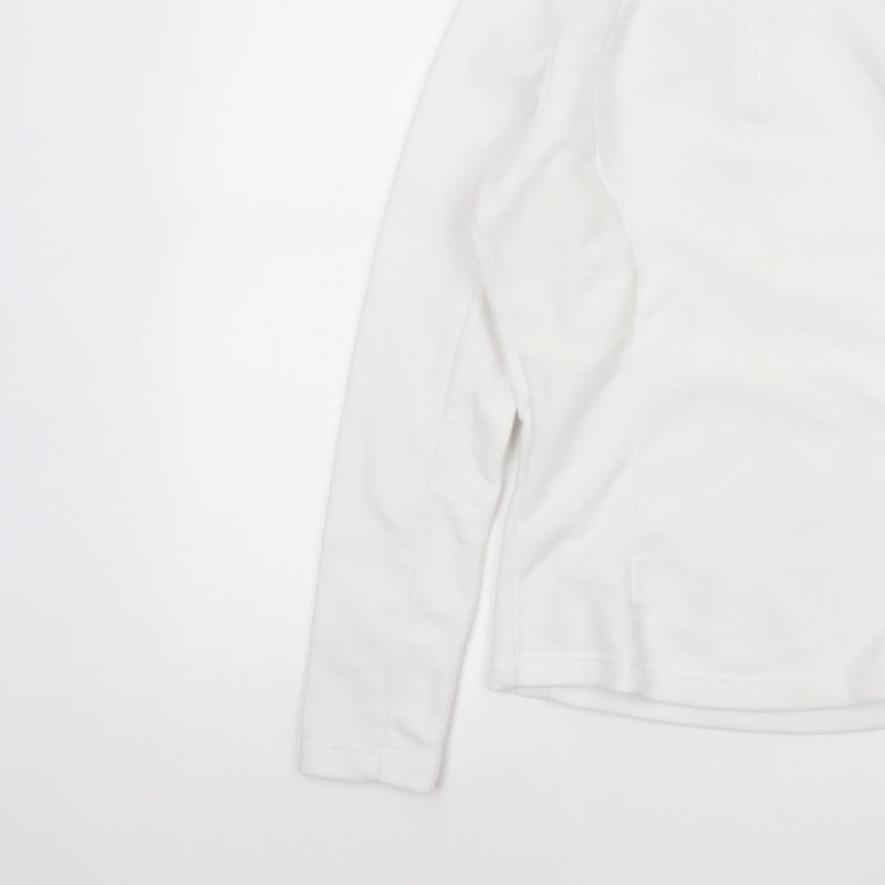 Quechua Women White S Quarter Zip Fleece Sweatshirt Hiking