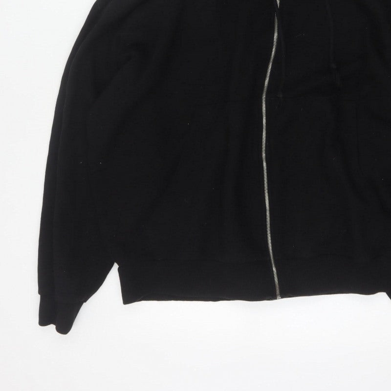 COLLUSION Men’s Black M Full Zip Hooded Cotton Hoodie