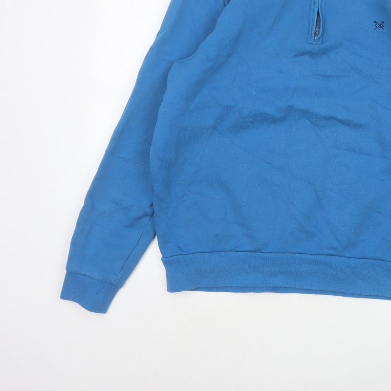 Crew Clothing Company Men’s Blue L 1/4 Zip Fleece Sweatshirt