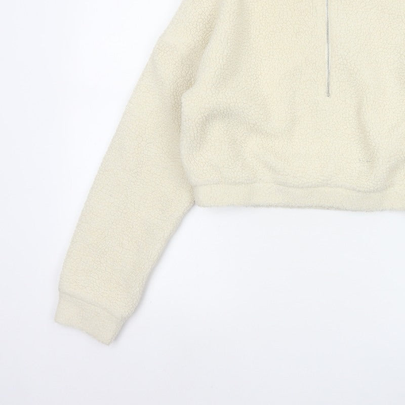 Sixth June Paris Women Ivory S Sherpa Fleece 1/2 Zip Sweatshirt